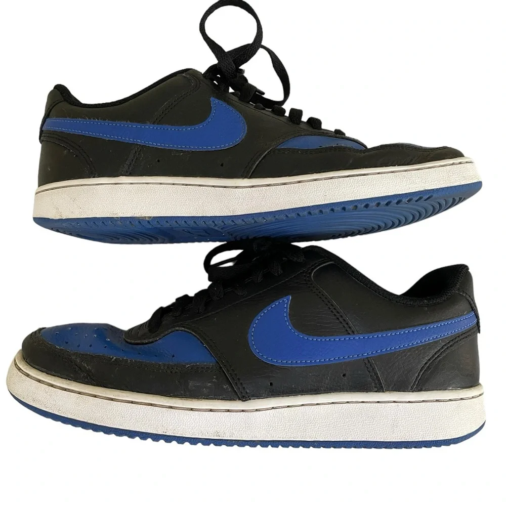 NIKE COURT VISION LOW SNEAKERS Size 8.5 Black Blue